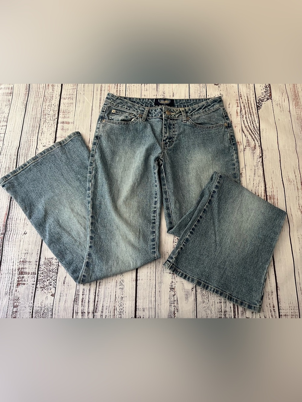 90s Y2K Angels Low Rise Flair Bootcut Jeans Embroidered Pockets